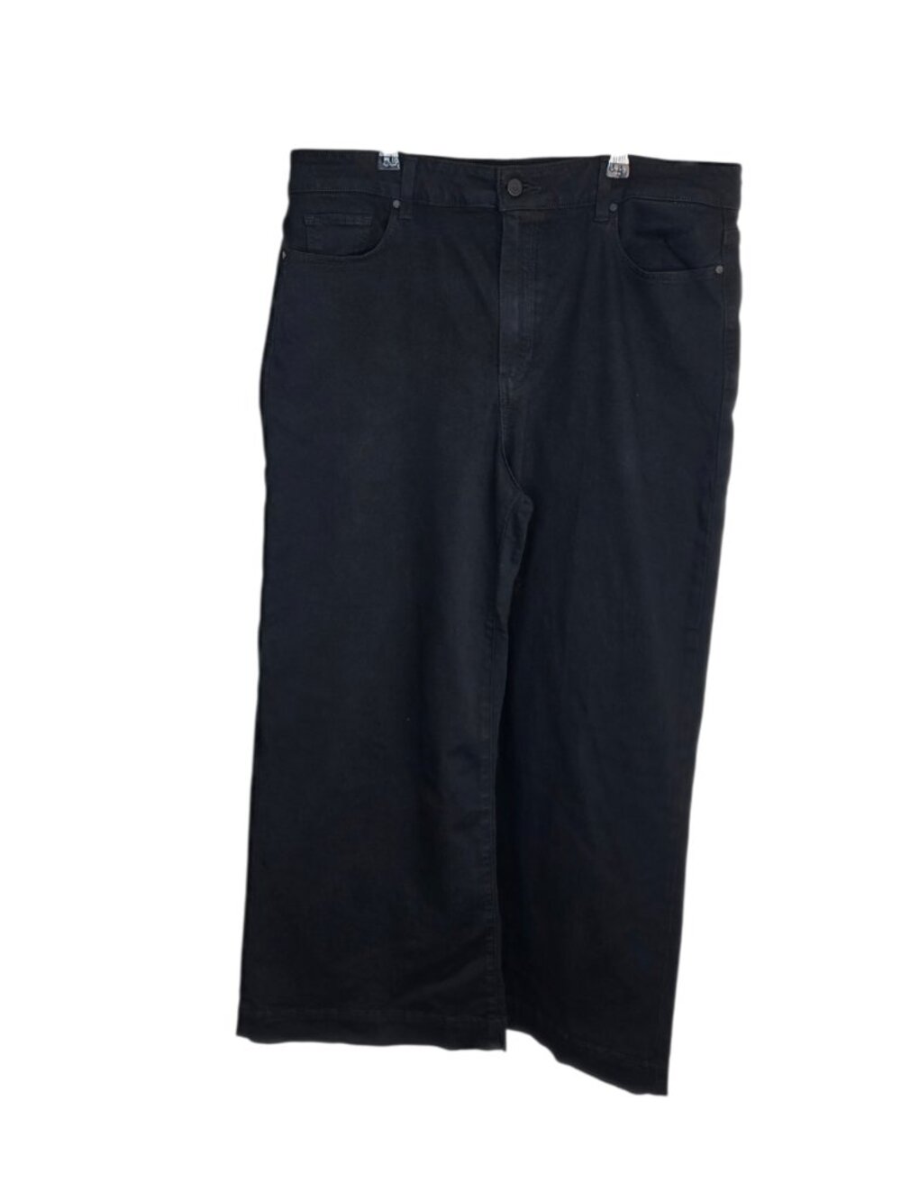 PAIGE Anessa High Rise Wide Leg Jeans, Black Shadow, Size 33
